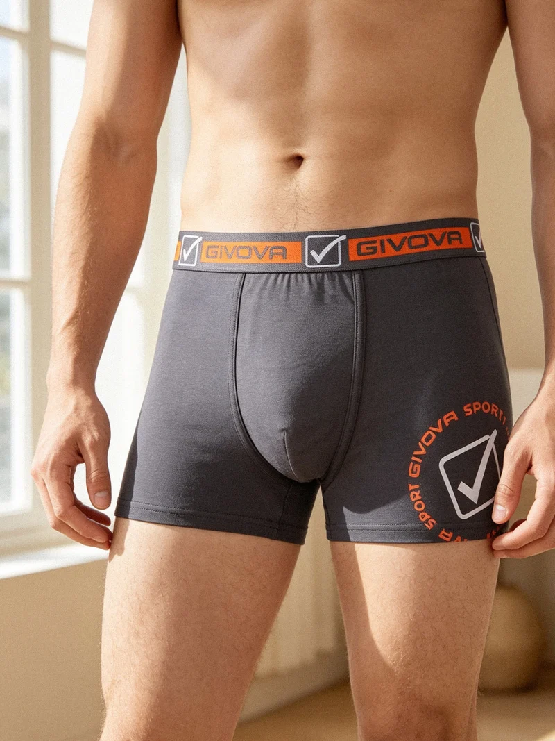 Boxer da uomo in cotone bielastico - grigio