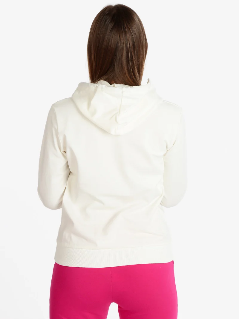 Felpa leggera donna con cappuccio - panna