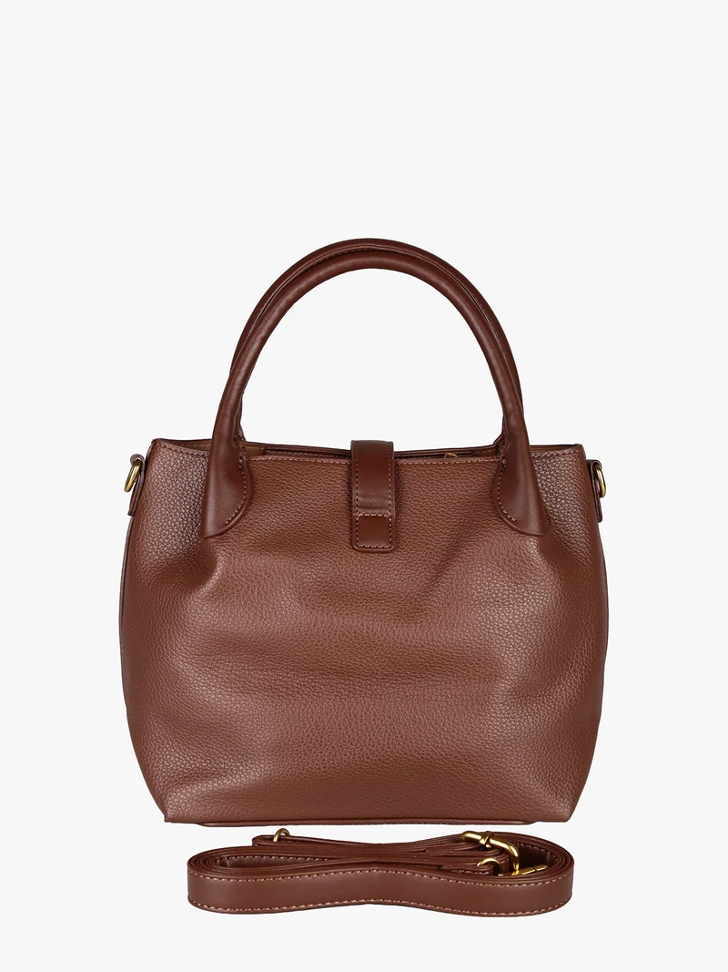 Borsa donna a mano con doppi manici - marrone