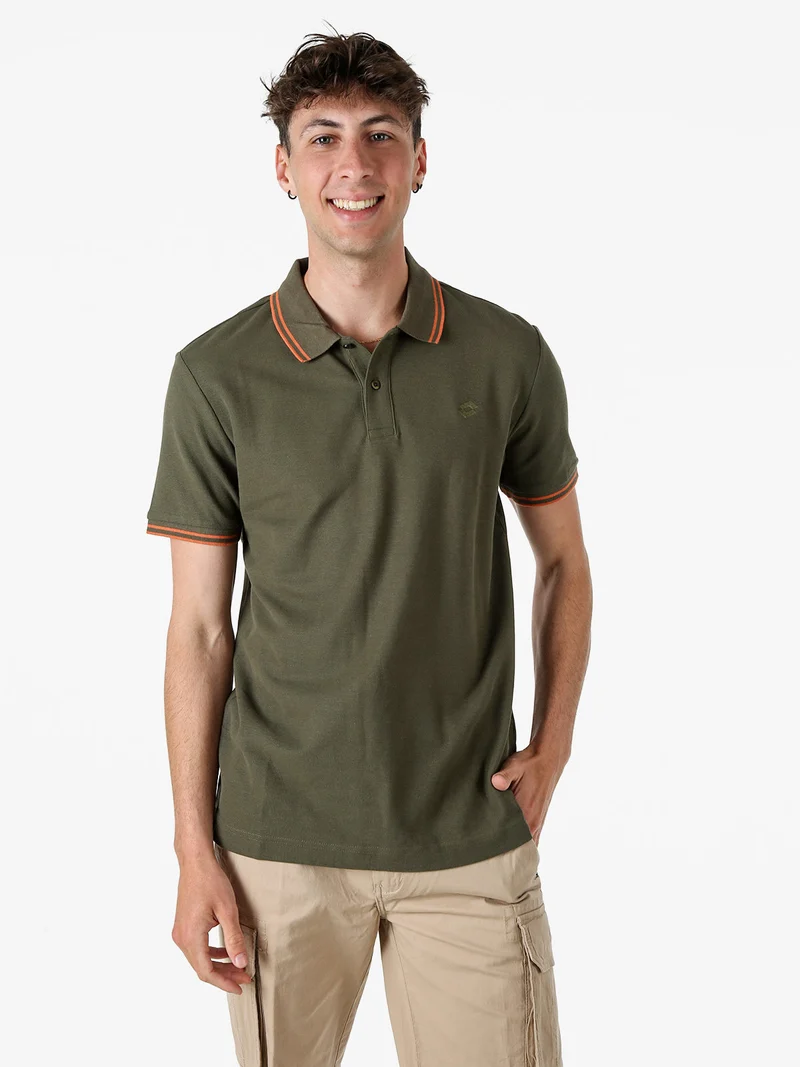 Polo da uomo in cotone a maniche corte - verde