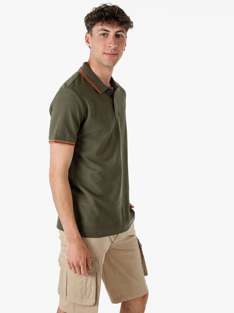 Polo da uomo in cotone a maniche corte - verde