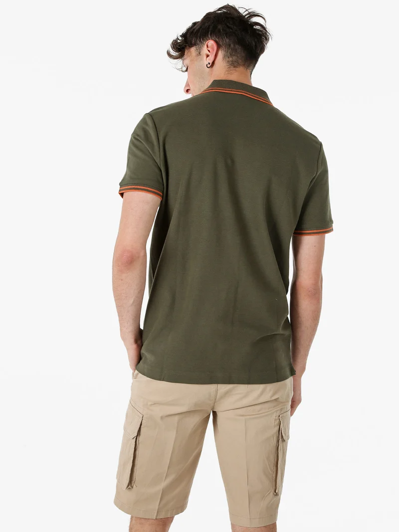 Polo da uomo in cotone a maniche corte - verde