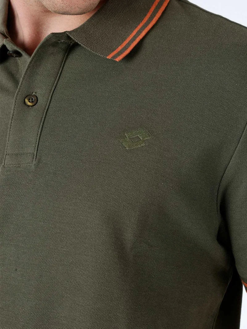 Polo da uomo in cotone a maniche corte - verde