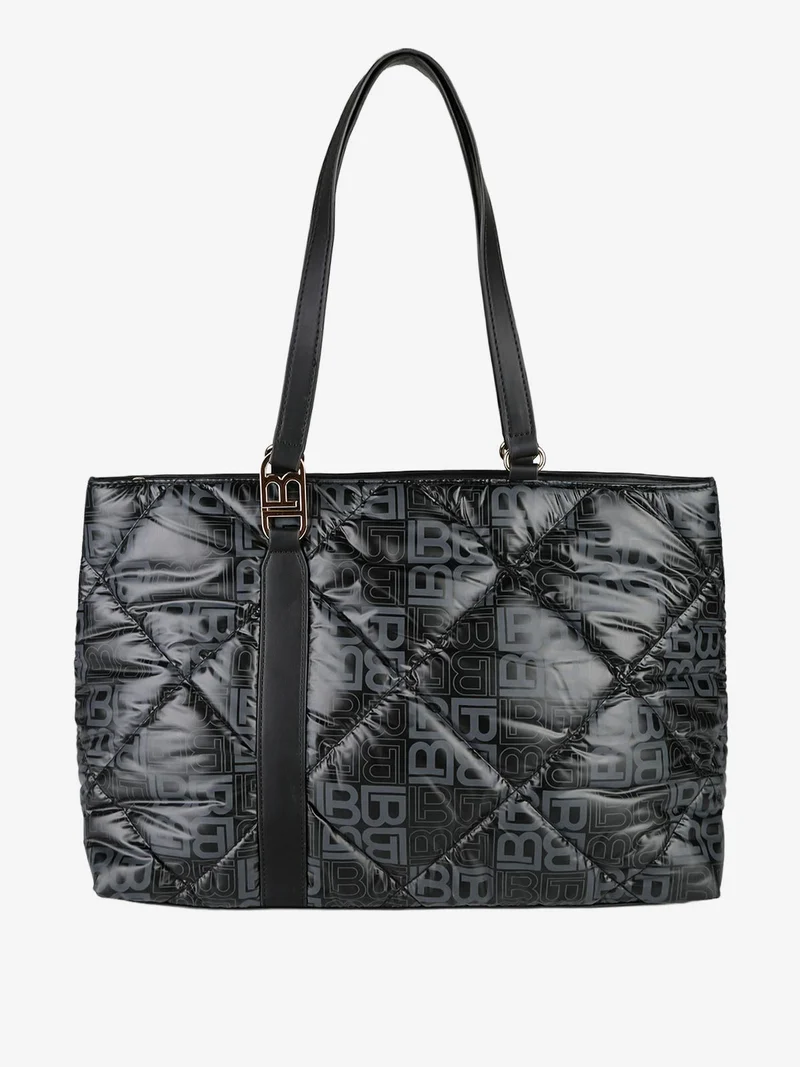 Borsa donna shopping in tessuto impermeabile - nero