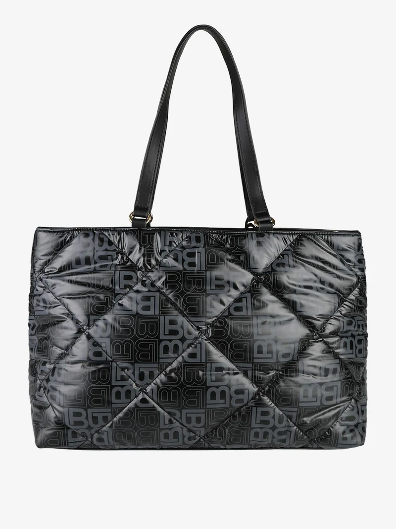 Borsa donna shopping in tessuto impermeabile - nero