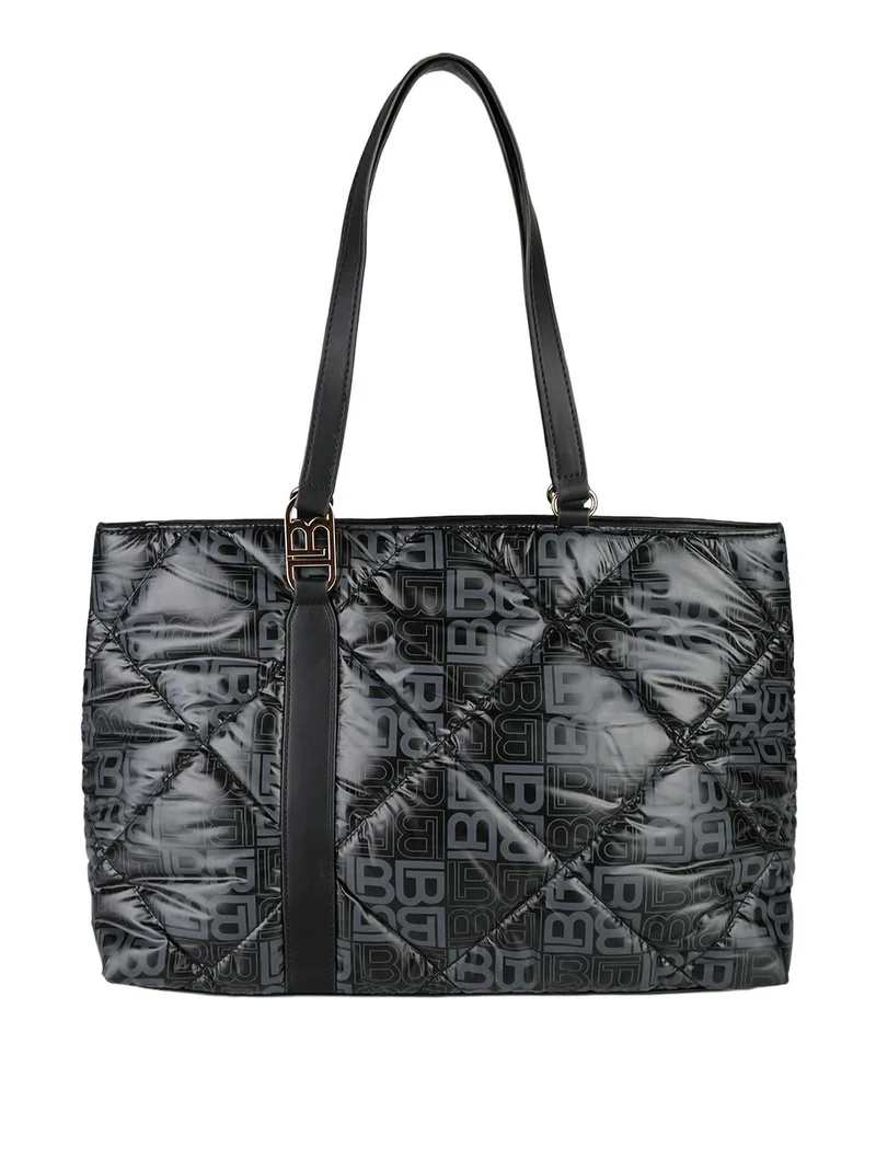Borsa donna shopping in tessuto impermeabile - nero