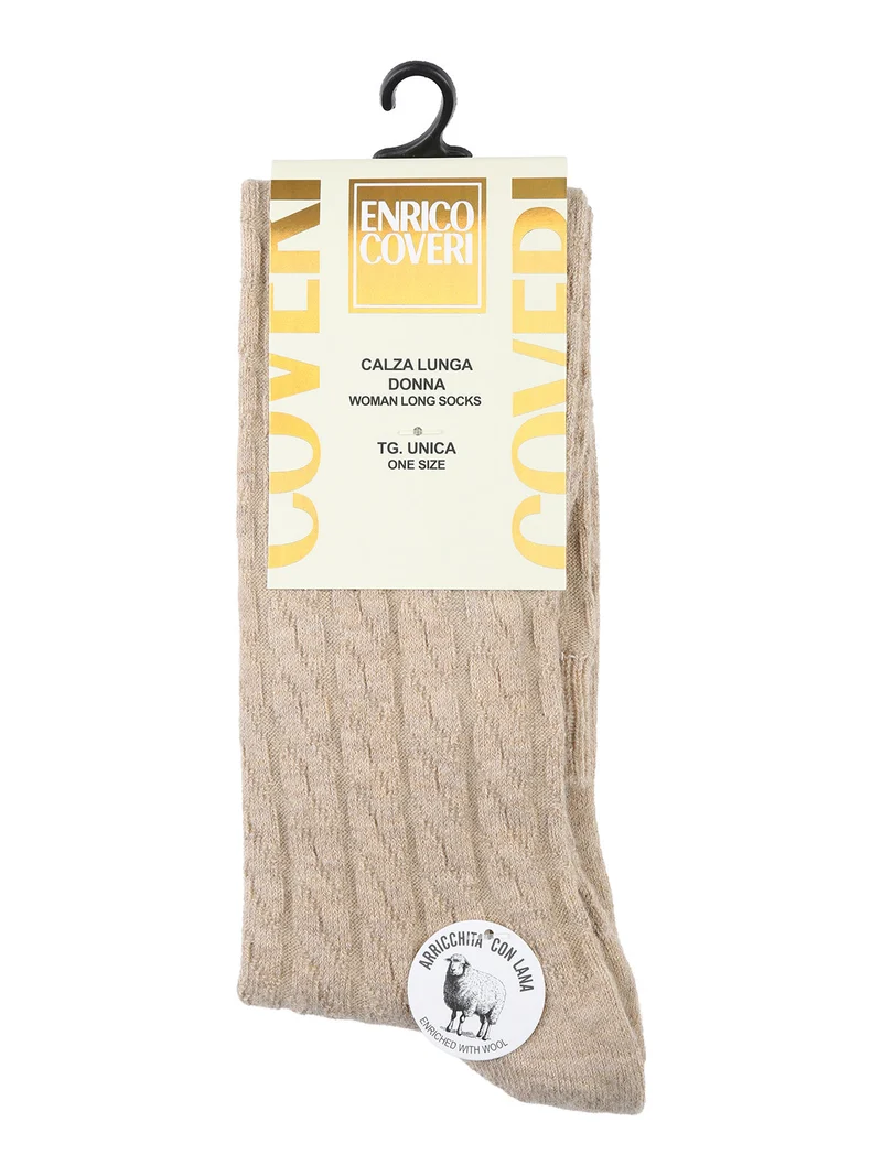 Calze lunghe donna misto lana - khaki