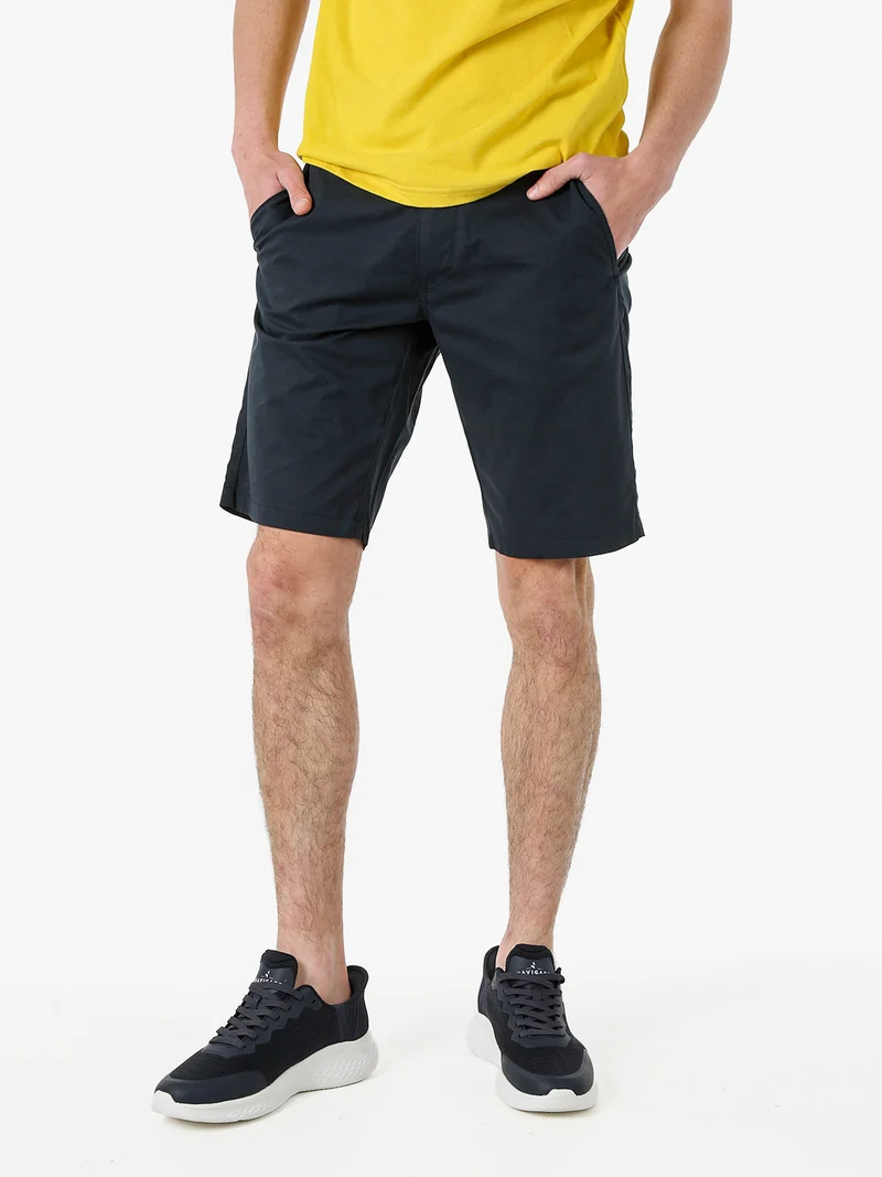 Bermuda da uomo in misto cotone - blu scuro