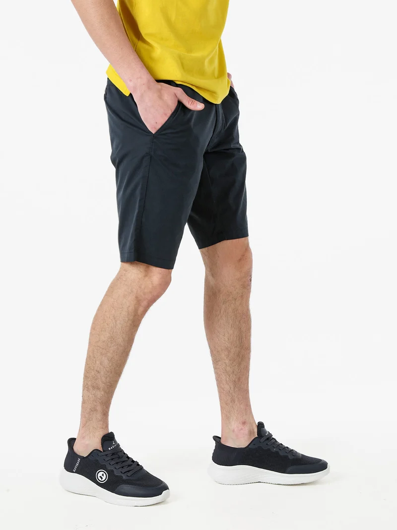 Bermuda da uomo in misto cotone - blu scuro