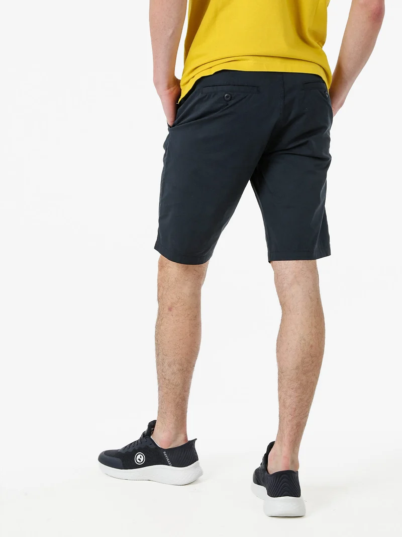 Bermuda da uomo in misto cotone - blu scuro
