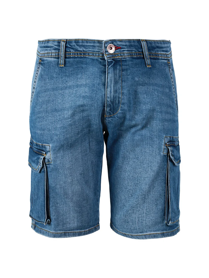 Bermuda in jeans da uomo con tasconi laterali - jeans