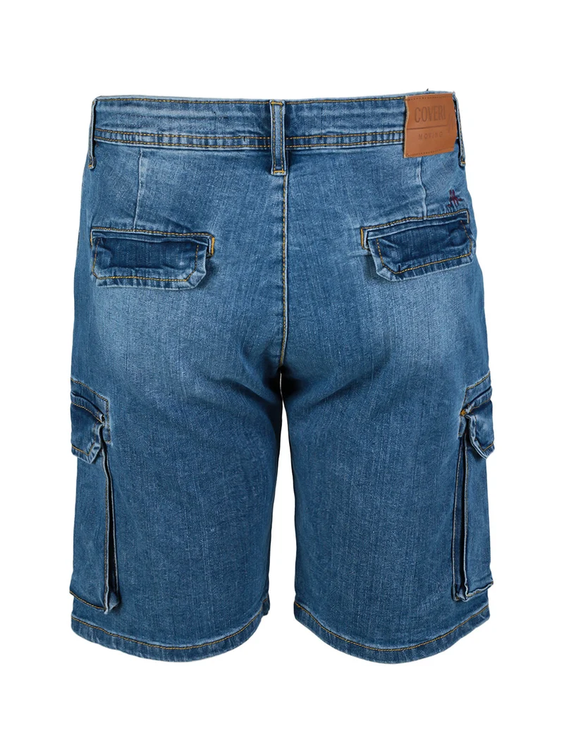 Bermuda in jeans da uomo con tasconi laterali - jeans