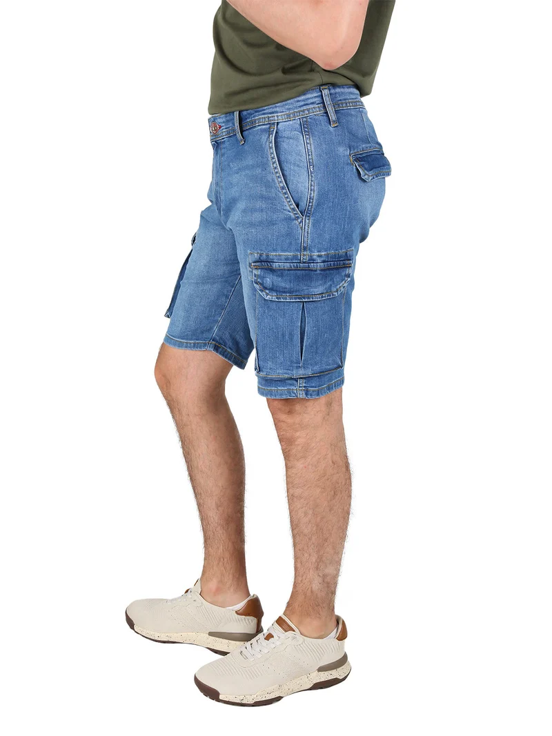 Bermuda in jeans da uomo con tasconi laterali - jeans