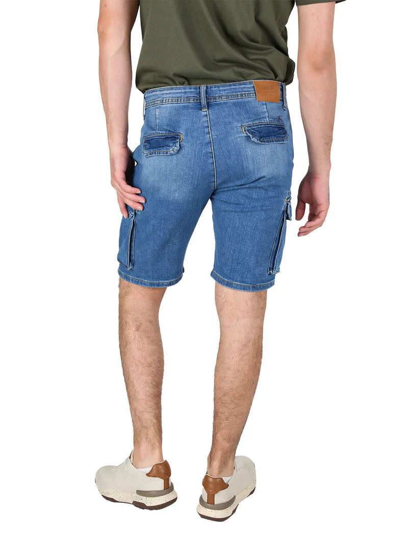 Bermuda in jeans da uomo con tasconi laterali - jeans