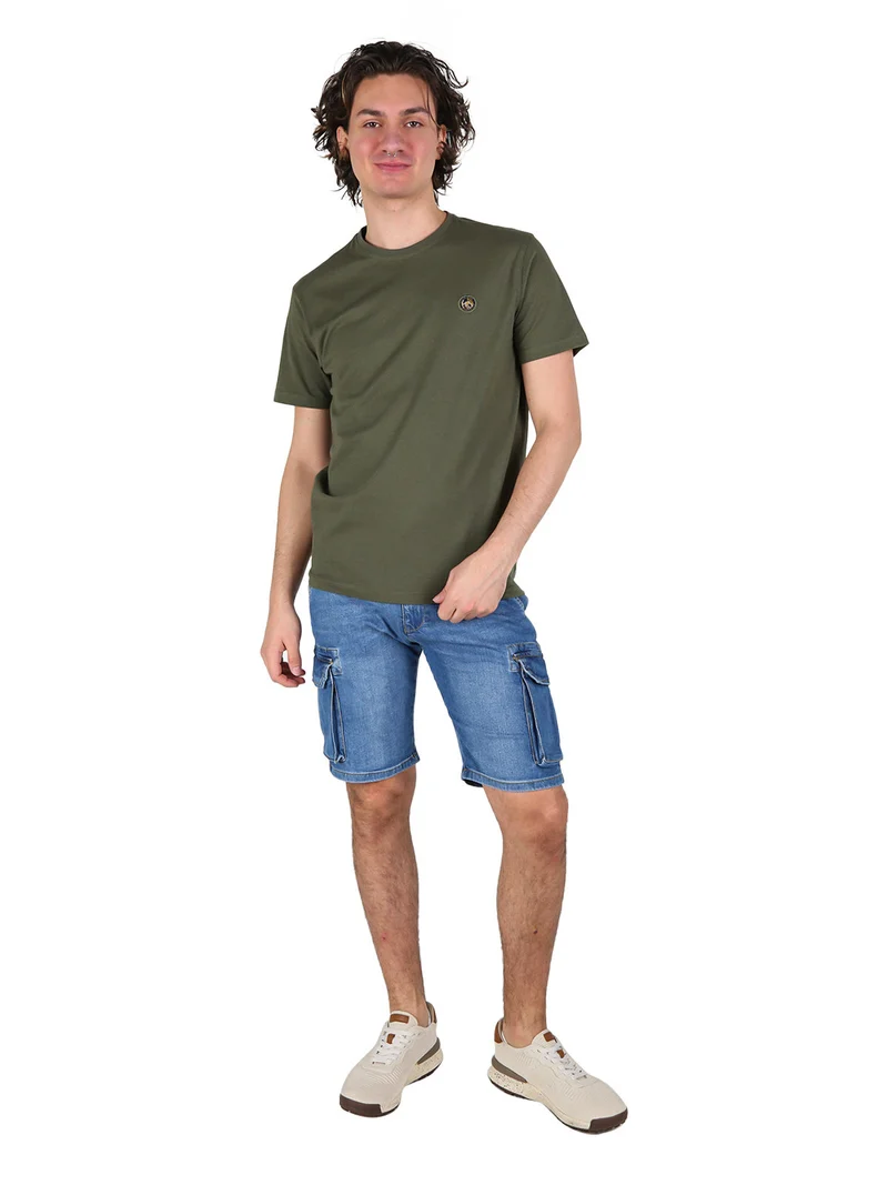 Bermuda in jeans da uomo con tasconi laterali - jeans