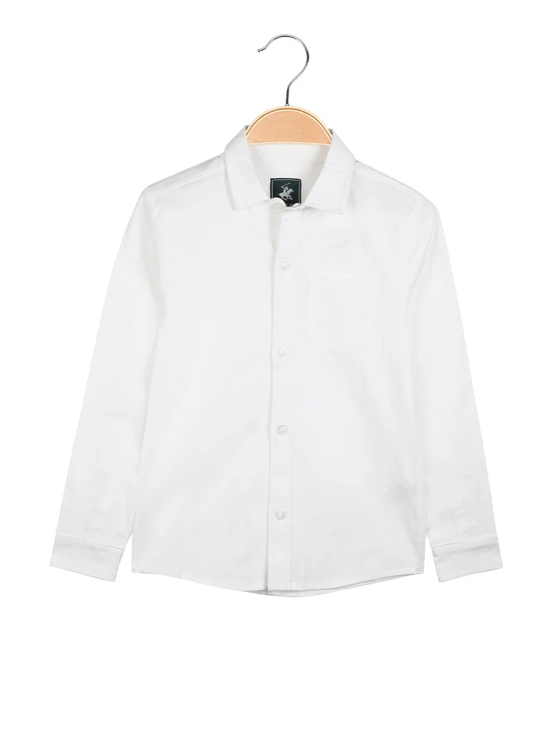 Camicia da ragazzo con taschino - bianco