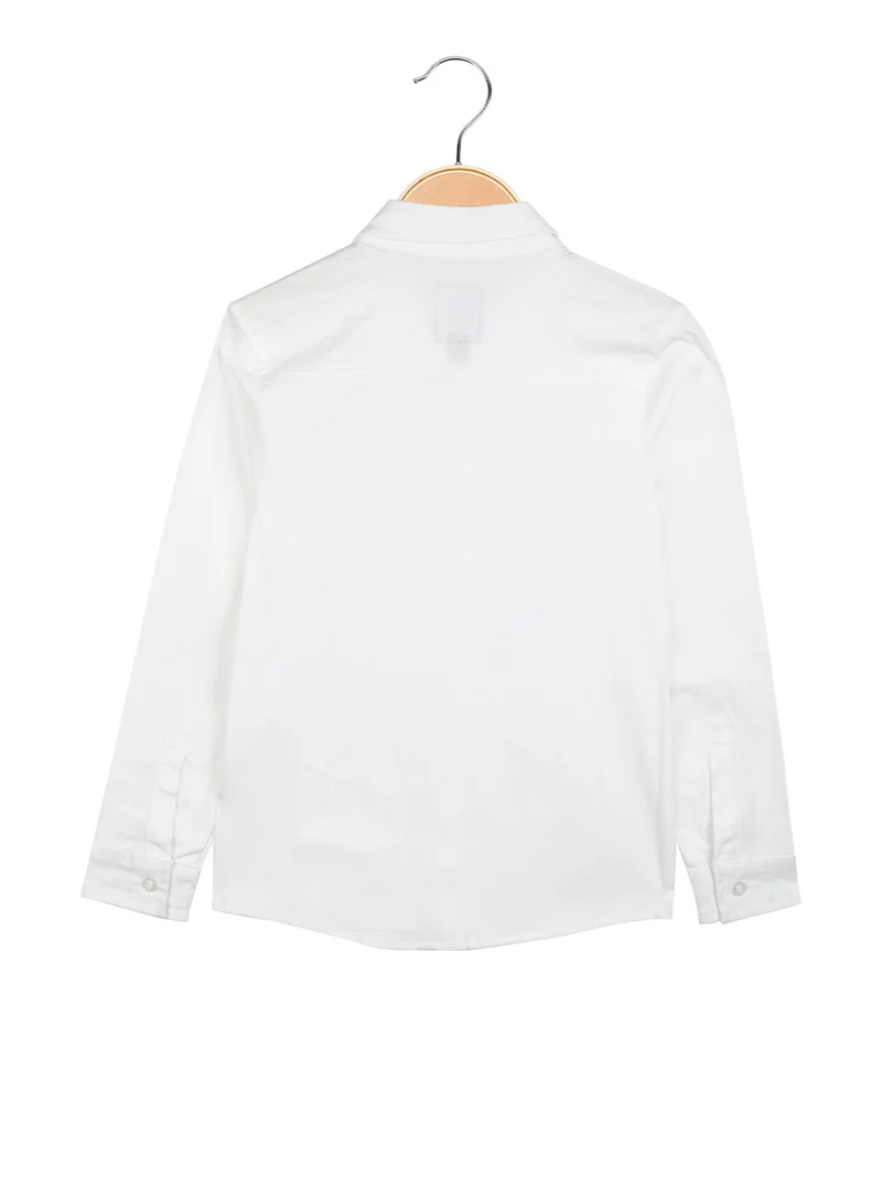 Camicia da ragazzo con taschino - bianco