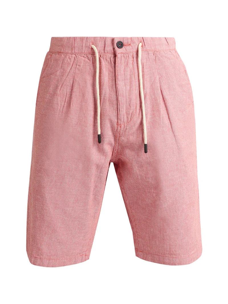 Bermuda uomo in misto lino e cotone - rosso
