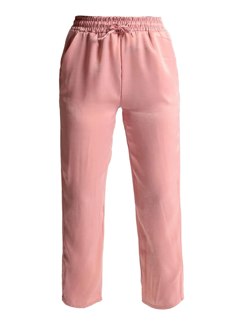 Pantaloni morbidi effetto raso - rosa