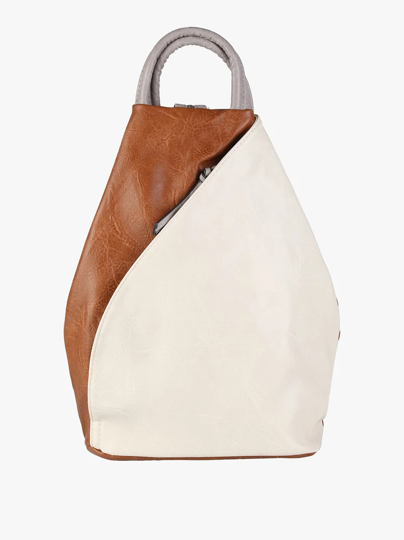 Zaino da donna in ecopelle bicolore - beige