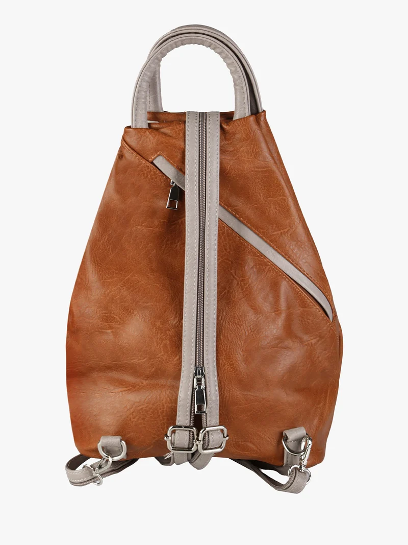 Zaino da donna in ecopelle bicolore - beige