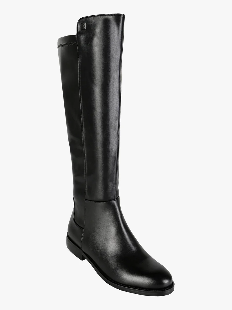 Stivali da donna con zip e tacco basso - nero