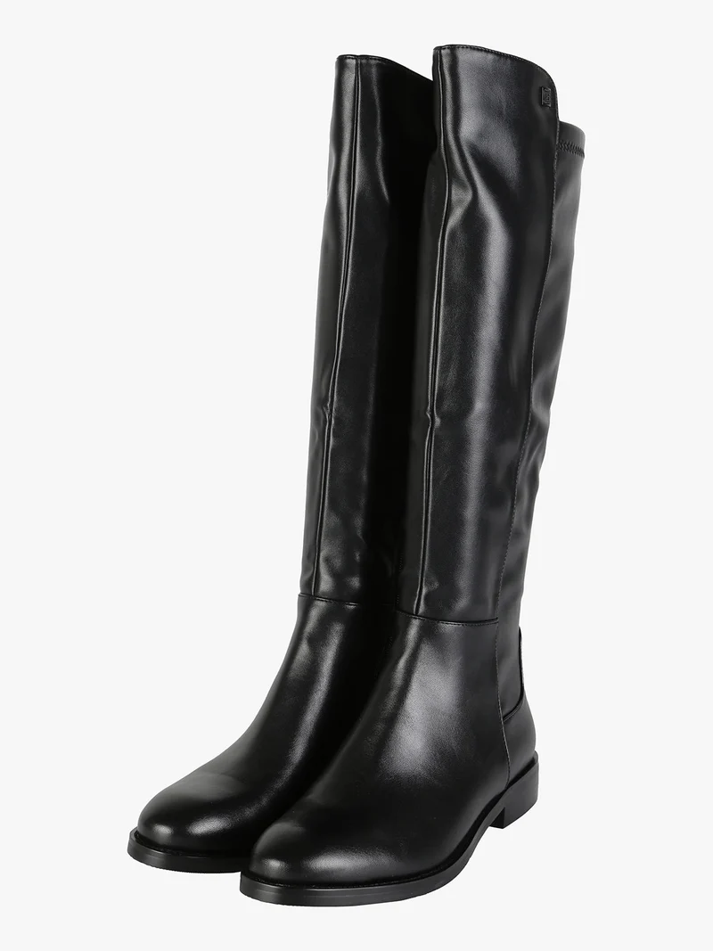 Stivali da donna con zip e tacco basso - nero
