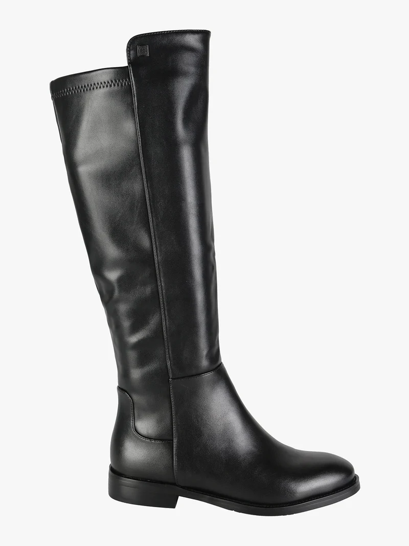 Stivali da donna con zip e tacco basso - nero