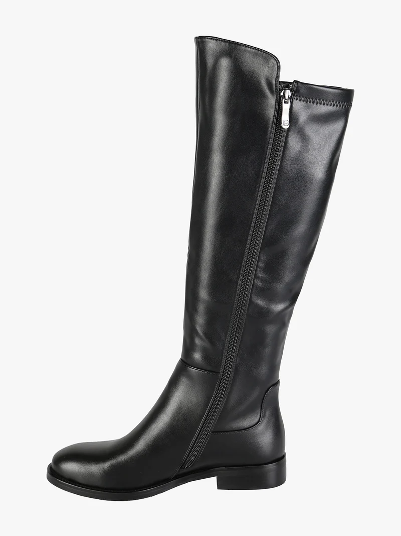 Stivali da donna con zip e tacco basso - nero