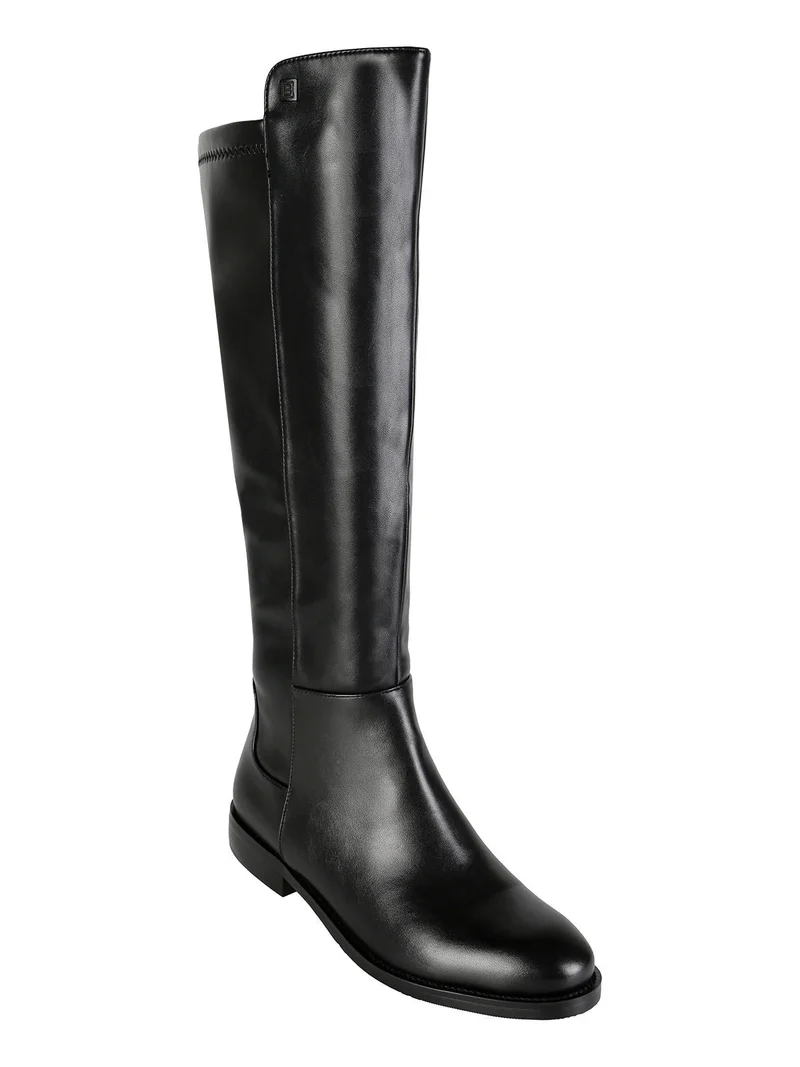 Stivali da donna con zip e tacco basso - nero