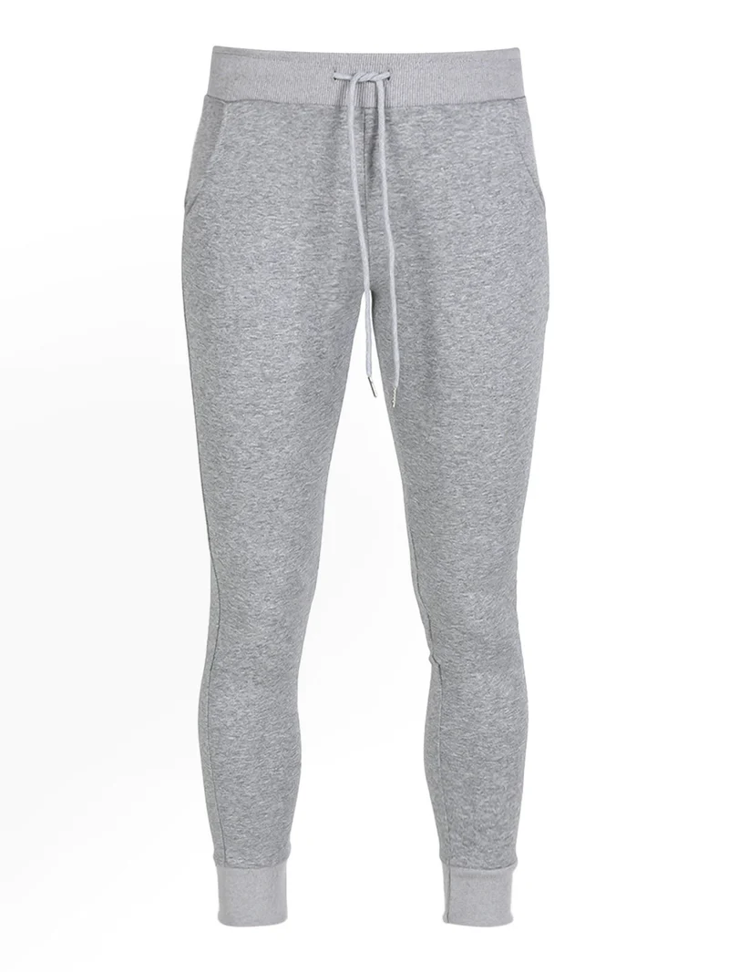 Pantaloni tuta da donna con coulisse e polsini - grigio