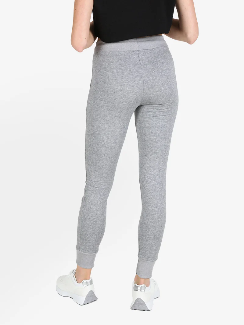 Pantaloni tuta da donna con coulisse e polsini - grigio