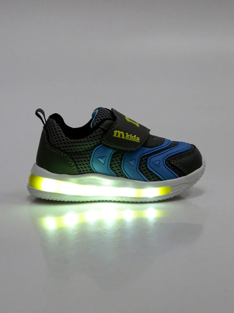 Sneakers sportive da bambino con luci - grigio scuro