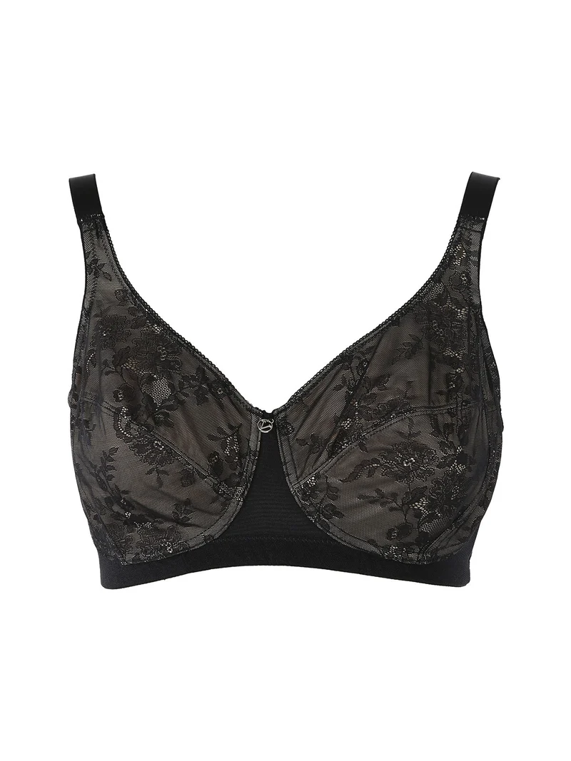 DR10D Reggiseno donna francese senza ferretto coppa D - nero