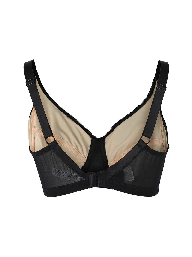 DR10D Reggiseno donna francese senza ferretto coppa D - nero
