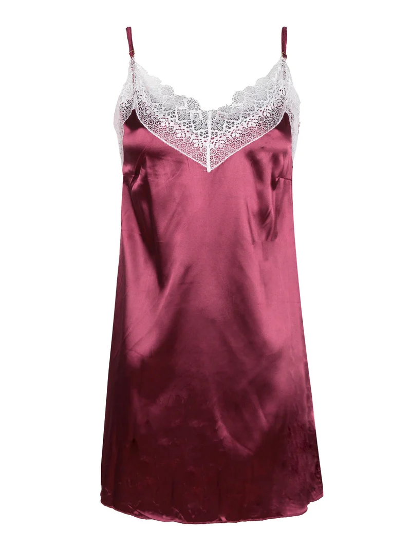 Sottoveste donna con pizzo - bordeaux