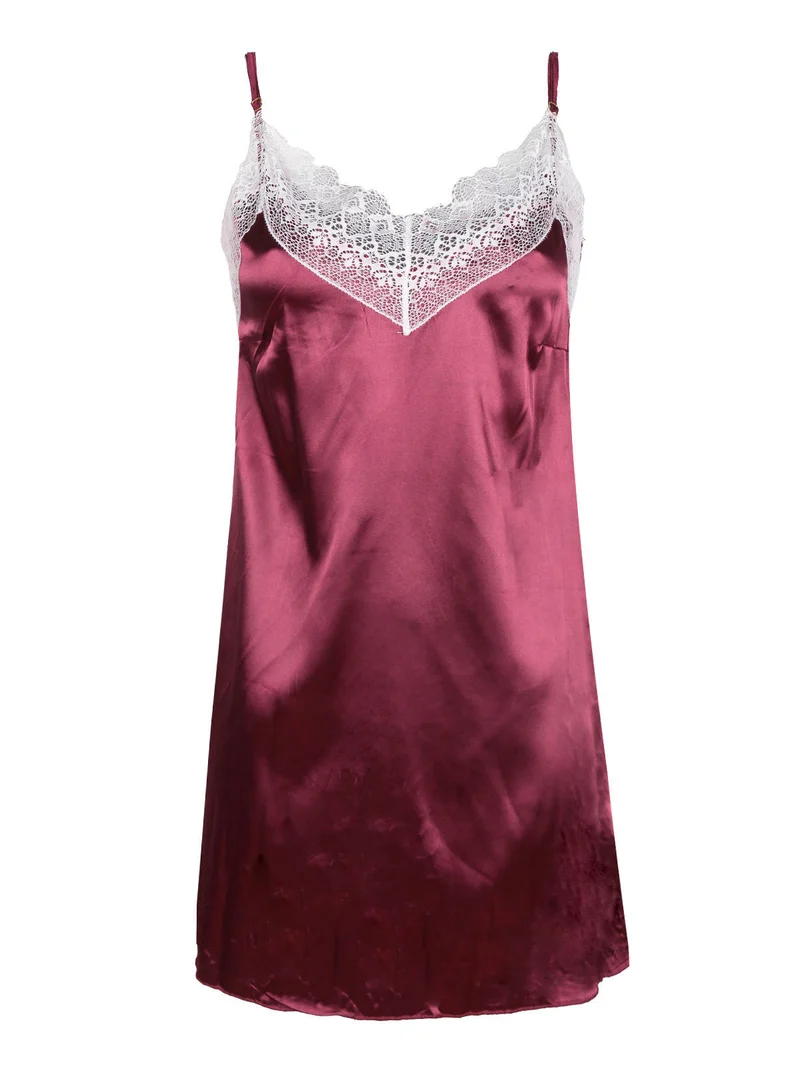 Sottoveste donna con pizzo - bordeaux