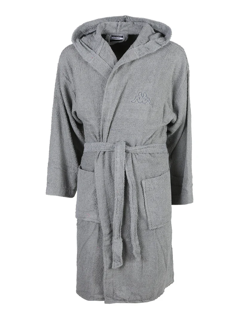Accappatoio unisex in spugna con cappuccio - grigio