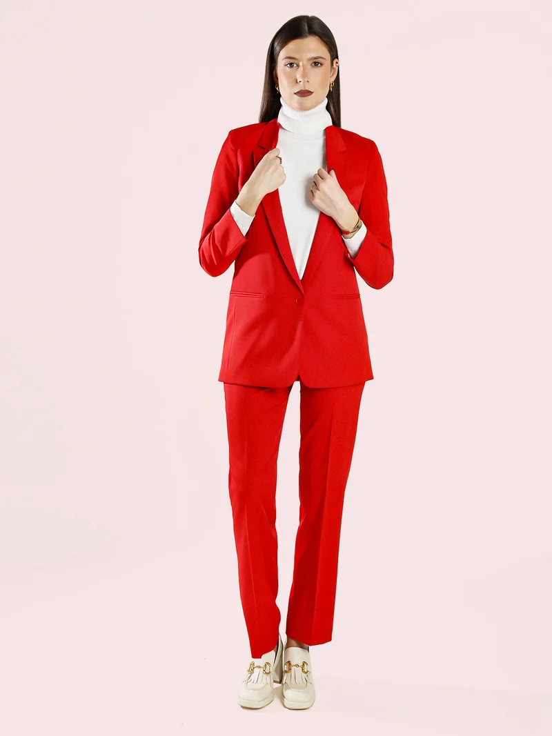 Blazer donna con bottone - rosso