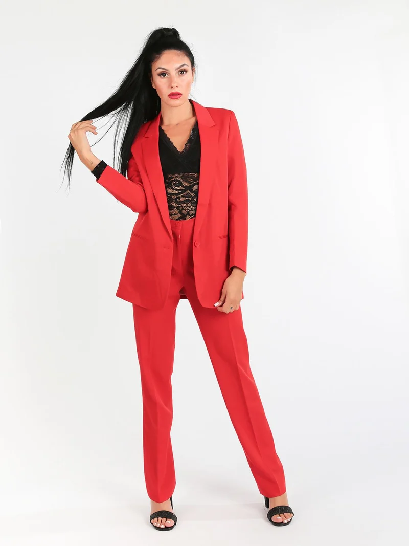 Blazer donna con bottone - rosso