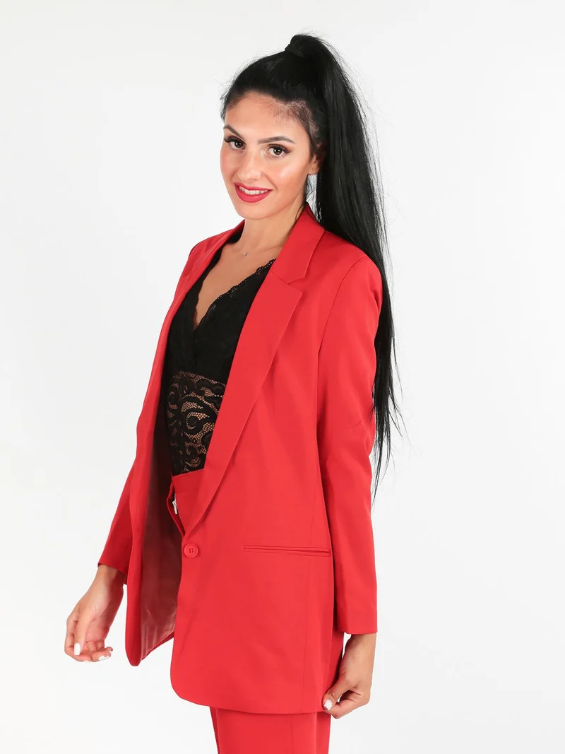 Blazer donna con bottone - rosso
