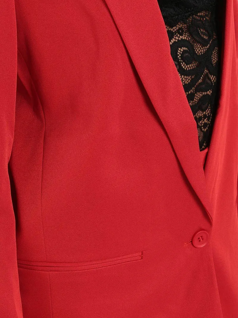 Blazer donna con bottone - rosso