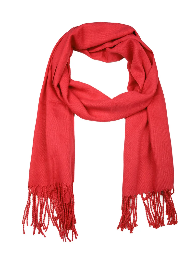 Sciarpa donna con frange - rosso