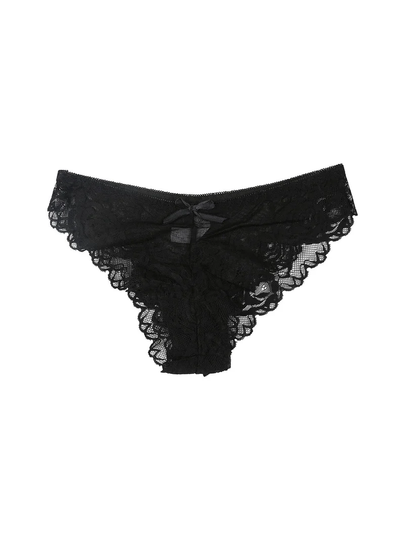 Brasiliana da donna in pizzo - nero