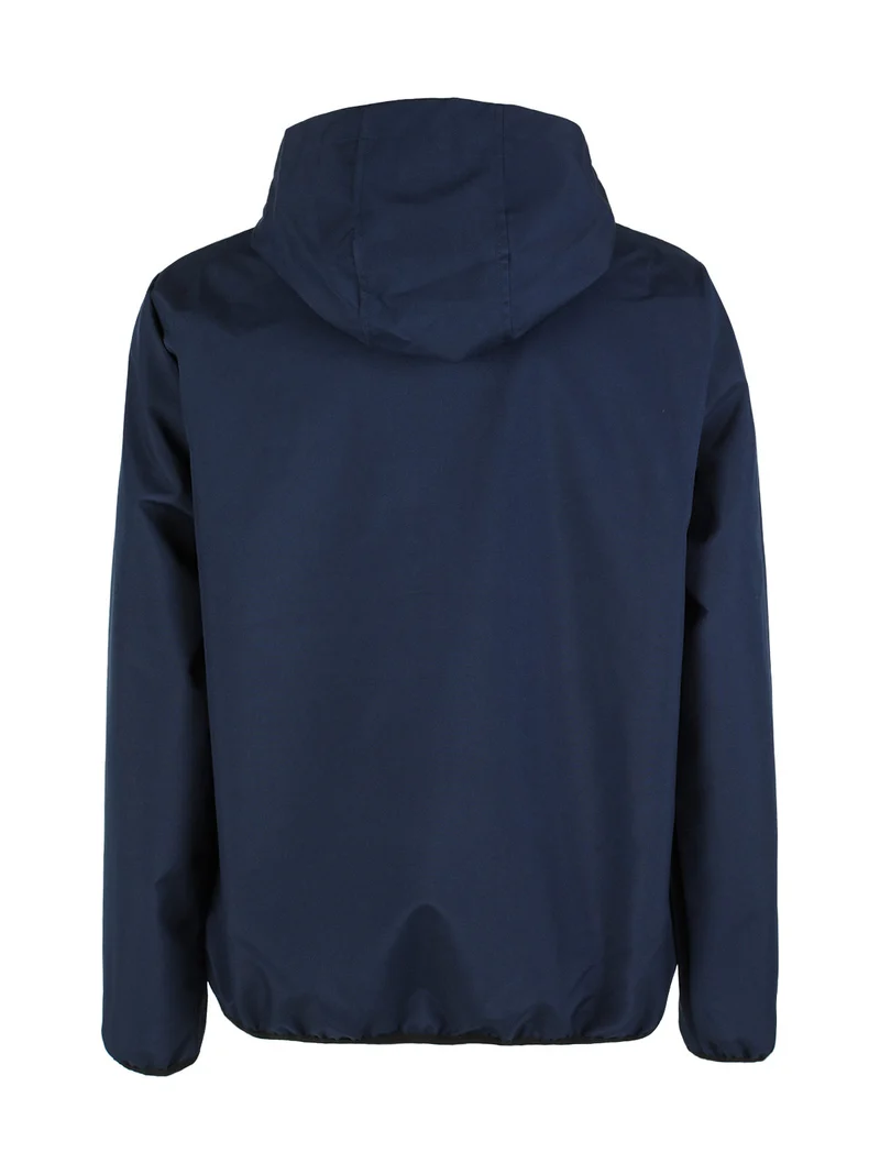 Giacca a vento da uomo con cappuccio e zip - blu scuro