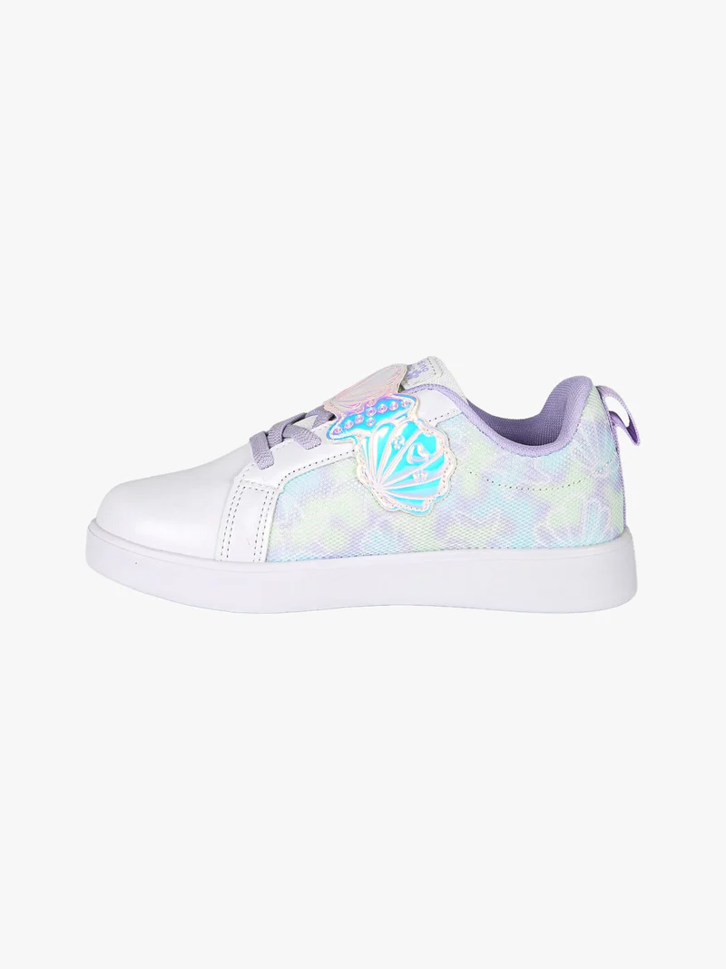 Sneakers da ragazza basse con strappo e luci - bianco