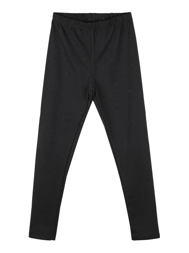 Completo 2 pezzi da bambina con maglietta e leggings con strass - rosa