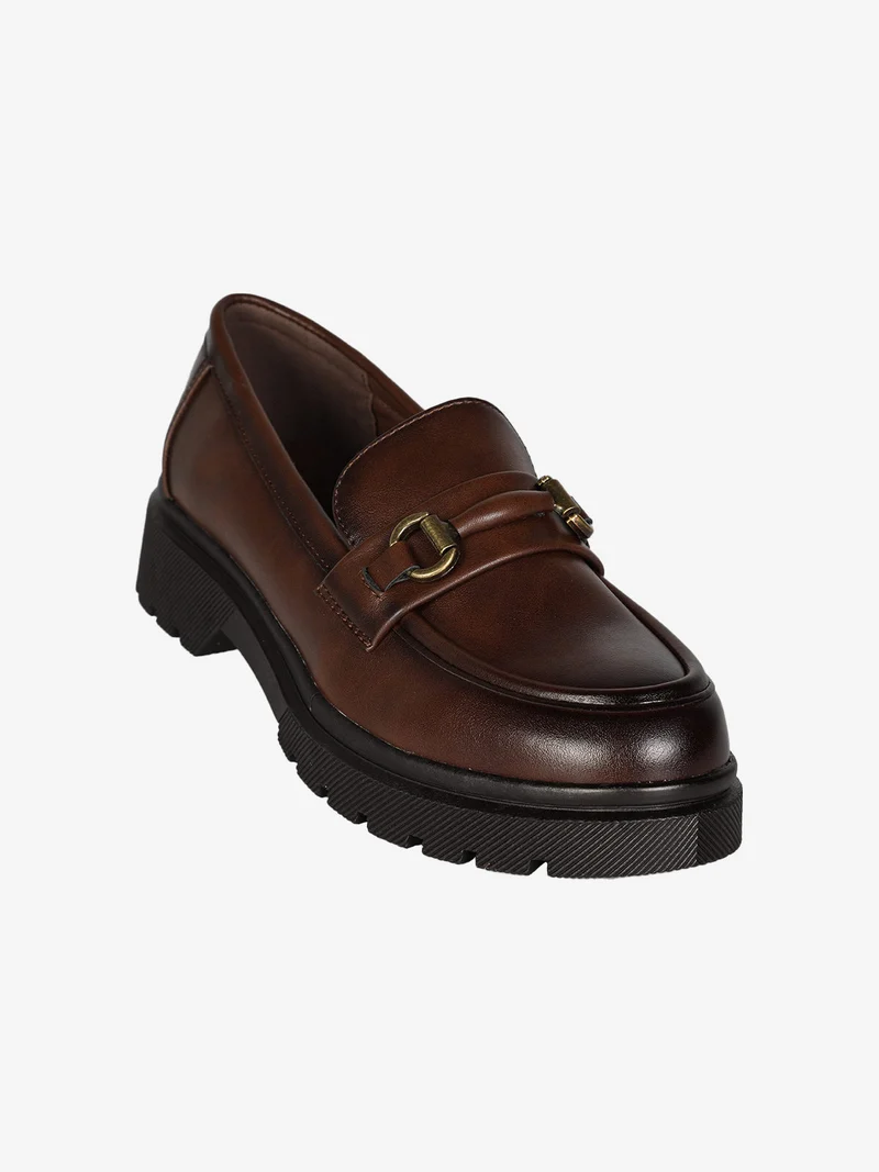Mocassino da donna con platform - marrone