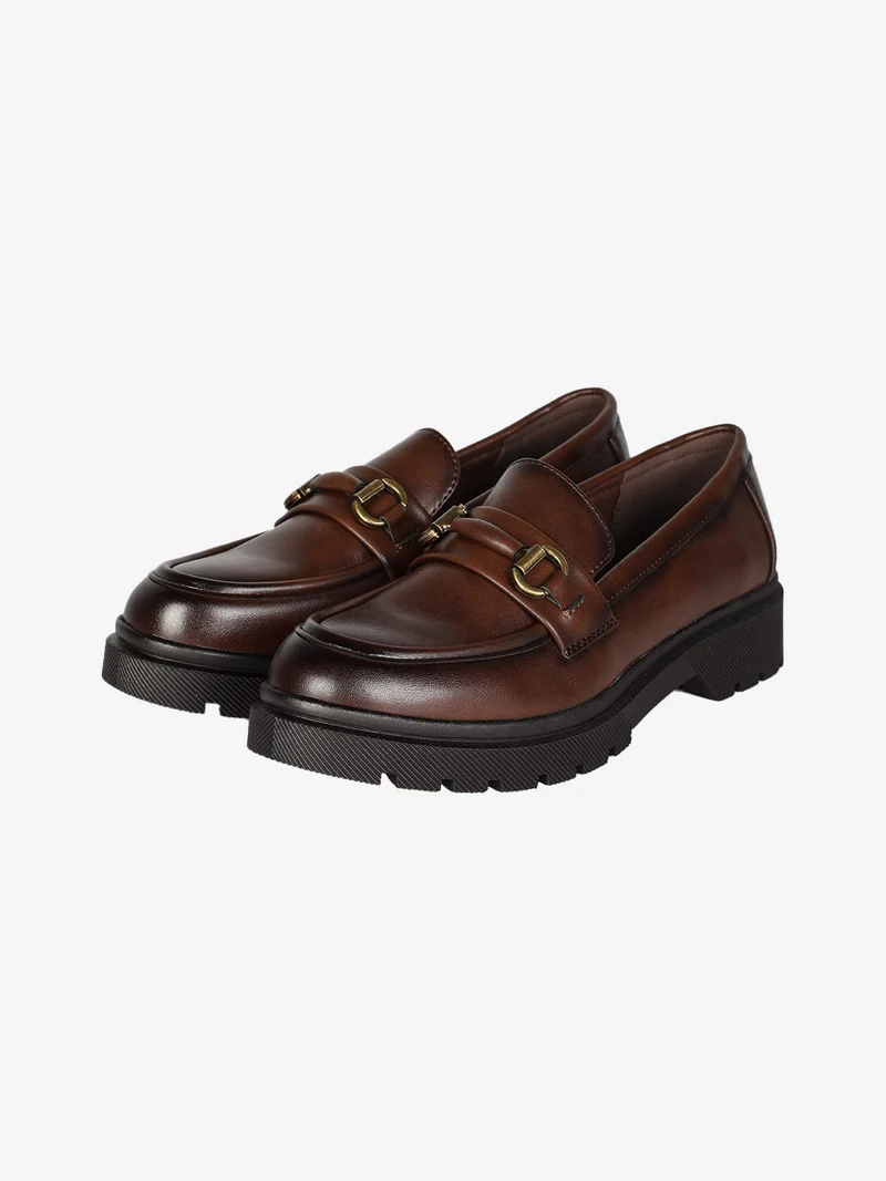 Mocassino da donna con platform - marrone