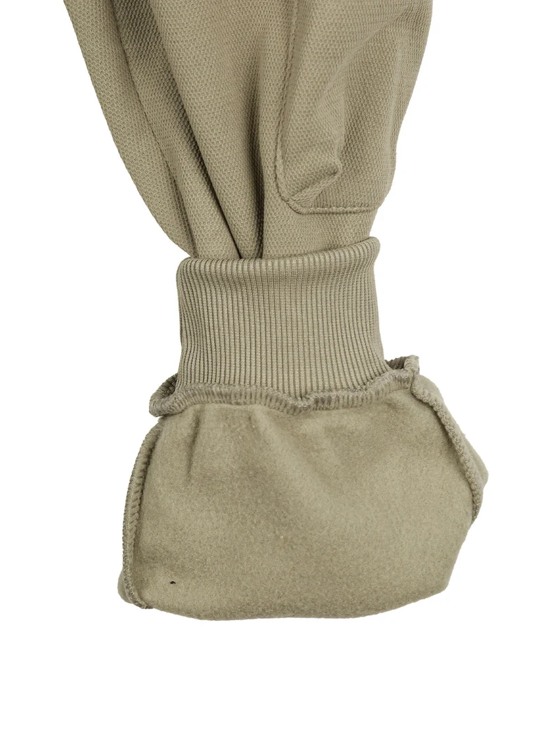 Pantaloni cargo da bambino con coulisse e catena decorativa - oliva